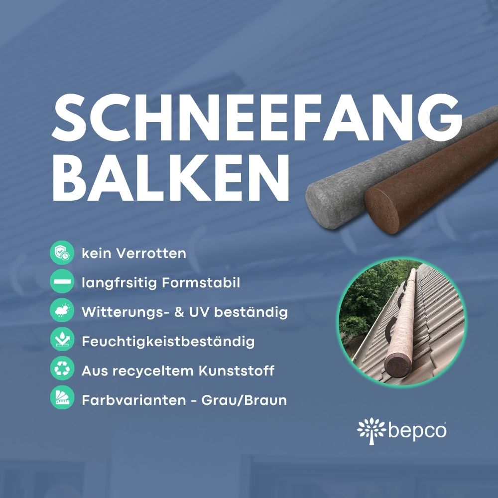 Schneefangbalken aus recyceltem Kunstsoff ohne Vergamlen