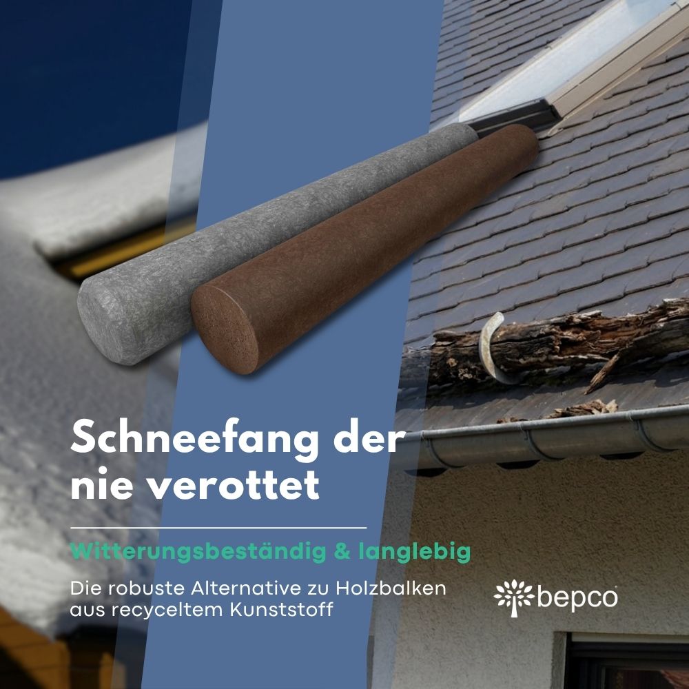 Schneefangbalken aus recyceltem Kunstsoff ohne Vergamlen