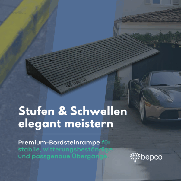 Schwellenrampen "Premium" - 10cm hoch, Rollstuhlrampe mit Befestigungsset – Bild 6