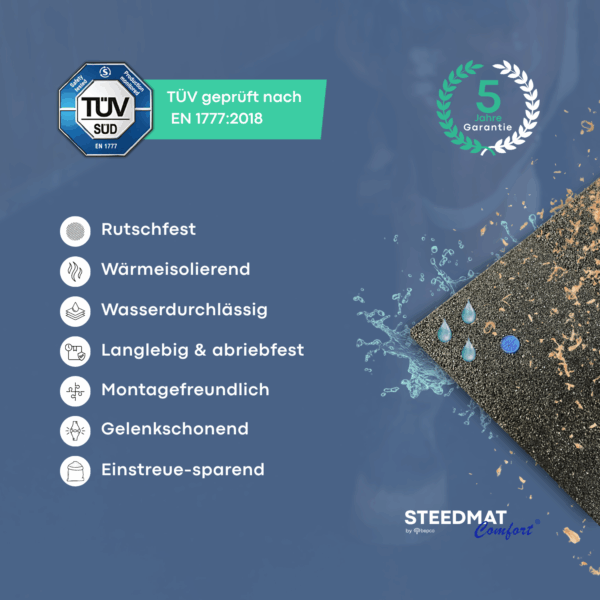 bepco STEEDMAT - Stallmatte aus Gummigranulat (wasserdurchlässig) – Bild 8