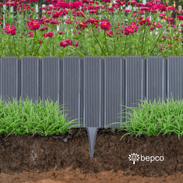 bepco Palisade - 5er Set (100 x 17 cm) - Beeteinfassung, Rasenkante, Garteneinfassung – Bild 9