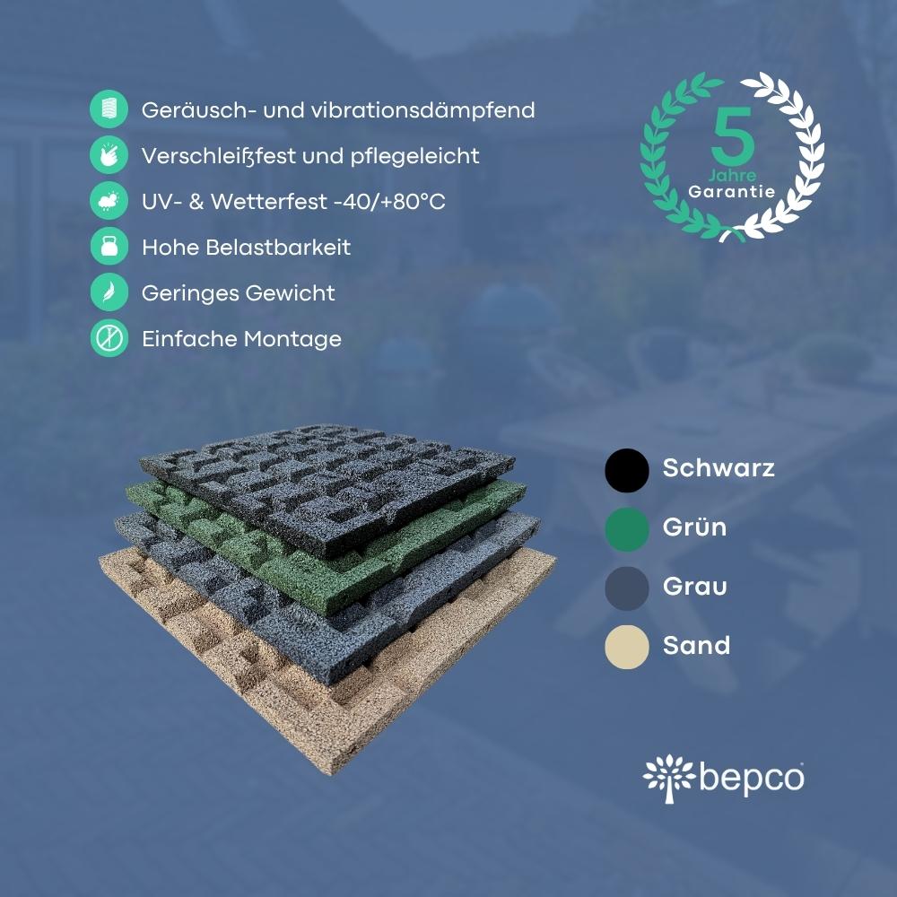 bepco Fallschutzmatte - 4er Set mit Verbindern (40x40x2,5cm) – Bild 3