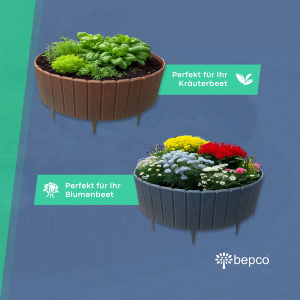 bepco Palisade - 5er Set (100 x 17 cm) - Beeteinfassung, Rasenkante, Garteneinfassung – Bild 3
