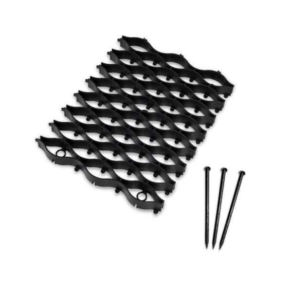 bepco Flexgitter - 5er Set - flexibles Rasengitter mit 15x Erdankern, für Garten & Wege