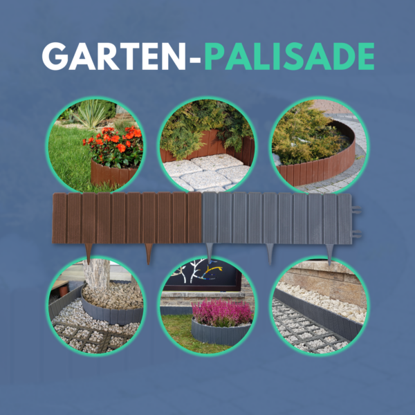 bepco Palisade - 5er Set (100 x 17 cm) - Beeteinfassung, Rasenkante, Garteneinfassung – Bild 4