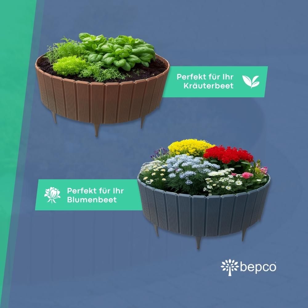 bepco Palisade - 2er Set Beeteinfassung - (100 x 17 cm, Grau/Braun) – Bild 3
