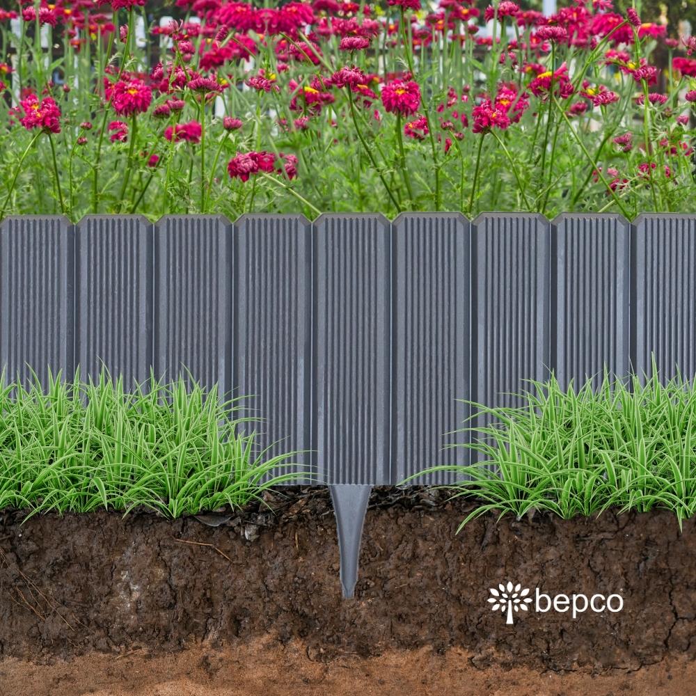 bepco Palisade - 2er Set Beeteinfassung - (100 x 17 cm, Grau/Braun) – Bild 9