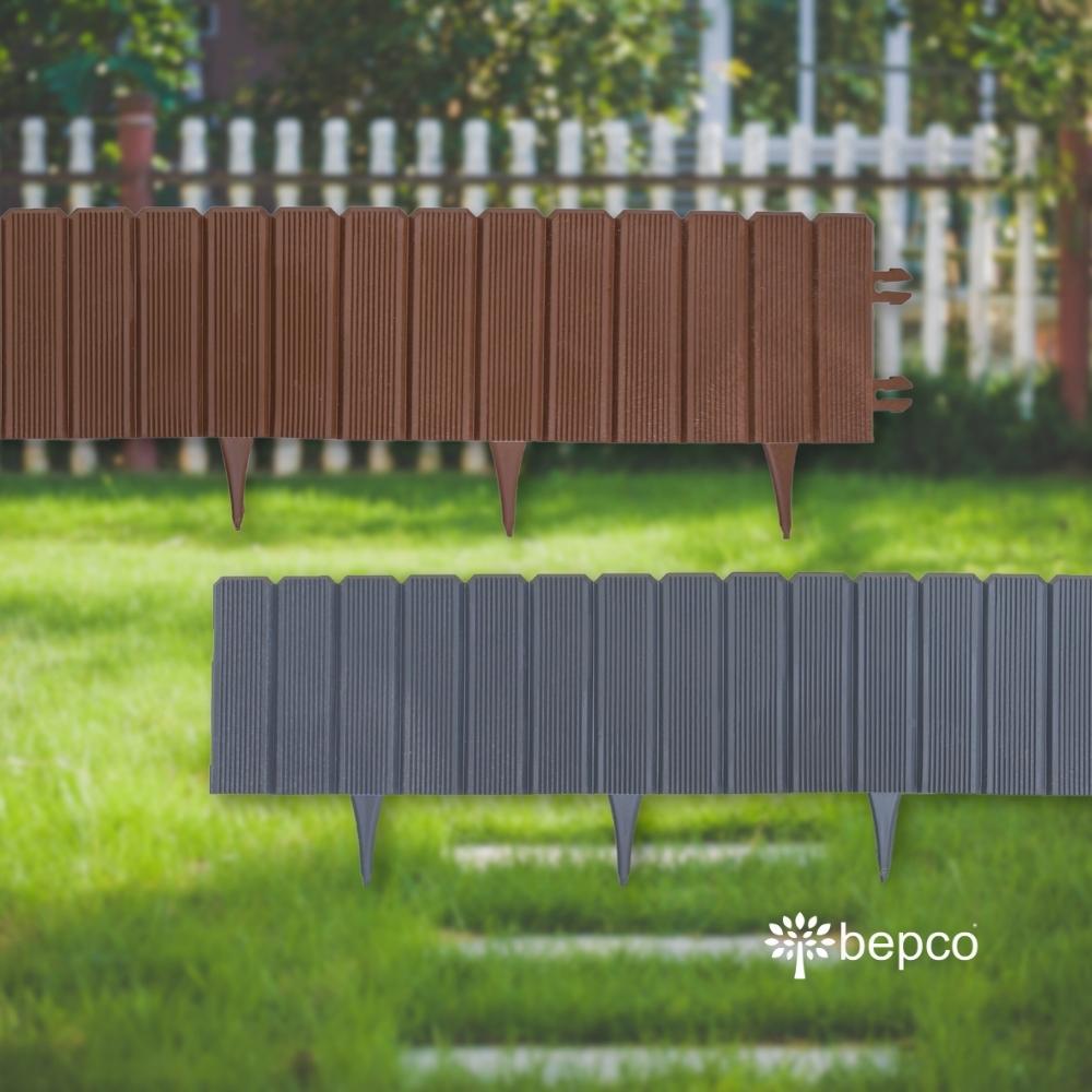 bepco Palisade - 2er Set Beeteinfassung - (100 x 17 cm, Grau/Braun) – Bild 8