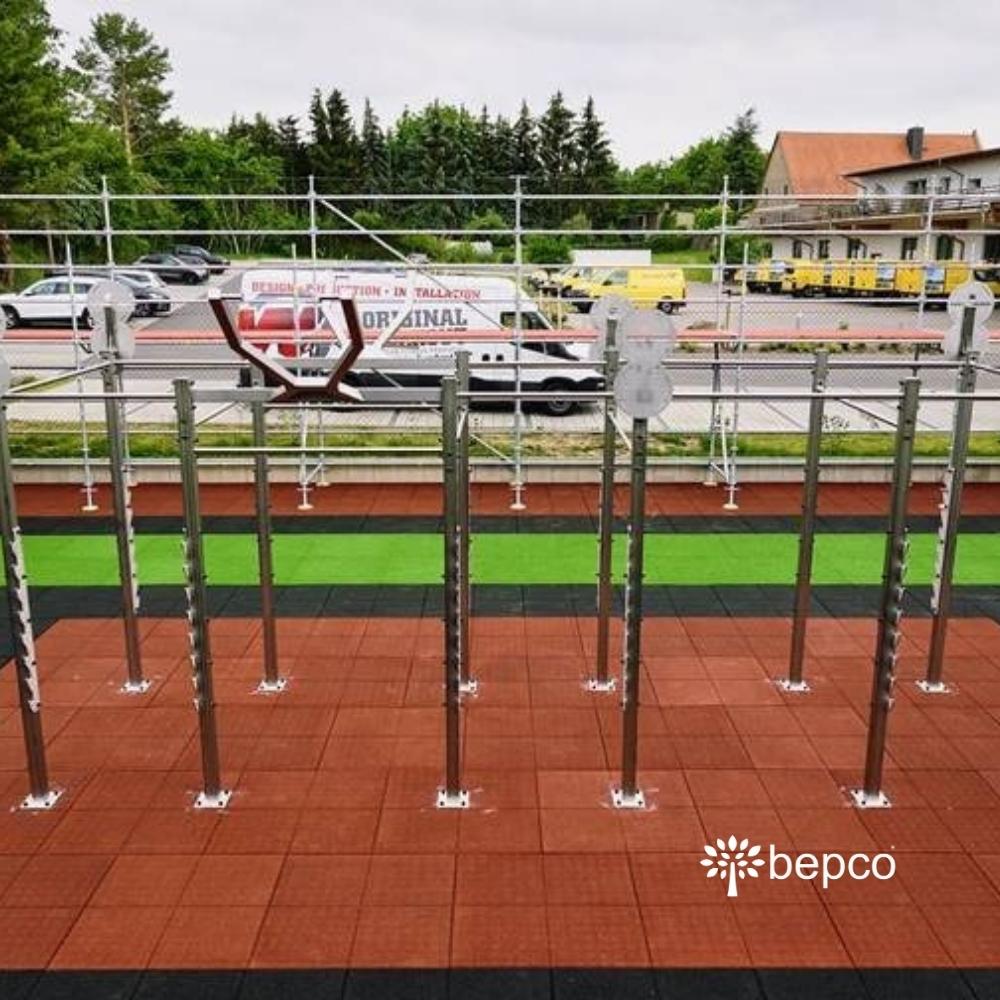 bepco Fallschutzmatte - 4er Set mit Verbindern (40x40x2,5cm) – Bild 11