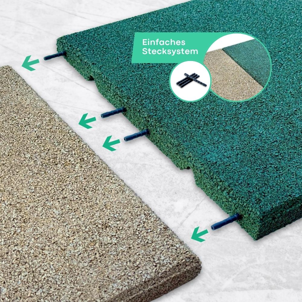 bepco Fallschutzmatte - 4er Set mit Verbindern (40x40x2,5cm) – Bild 7