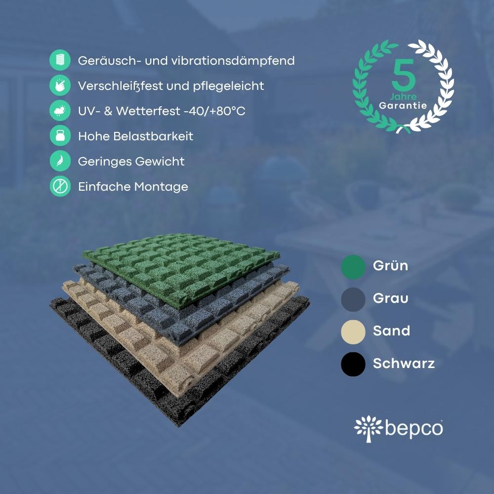 bepco Fallschutzmatte - 4er Set mit Verbindern (50x50x2,5cm) – Bild 7