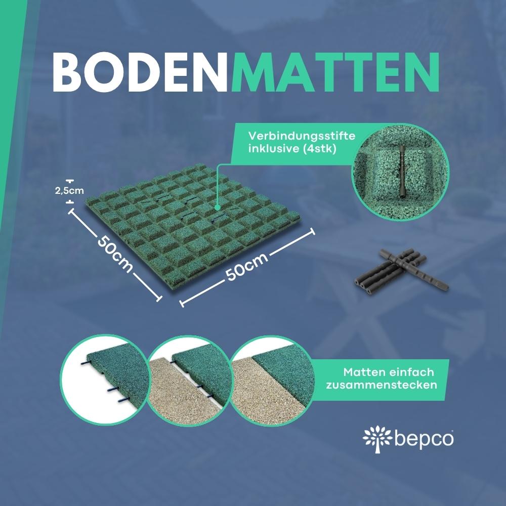 bepco Fallschutzmatte - 4er Set mit Verbindern (50x50x2,5cm) – Bild 6