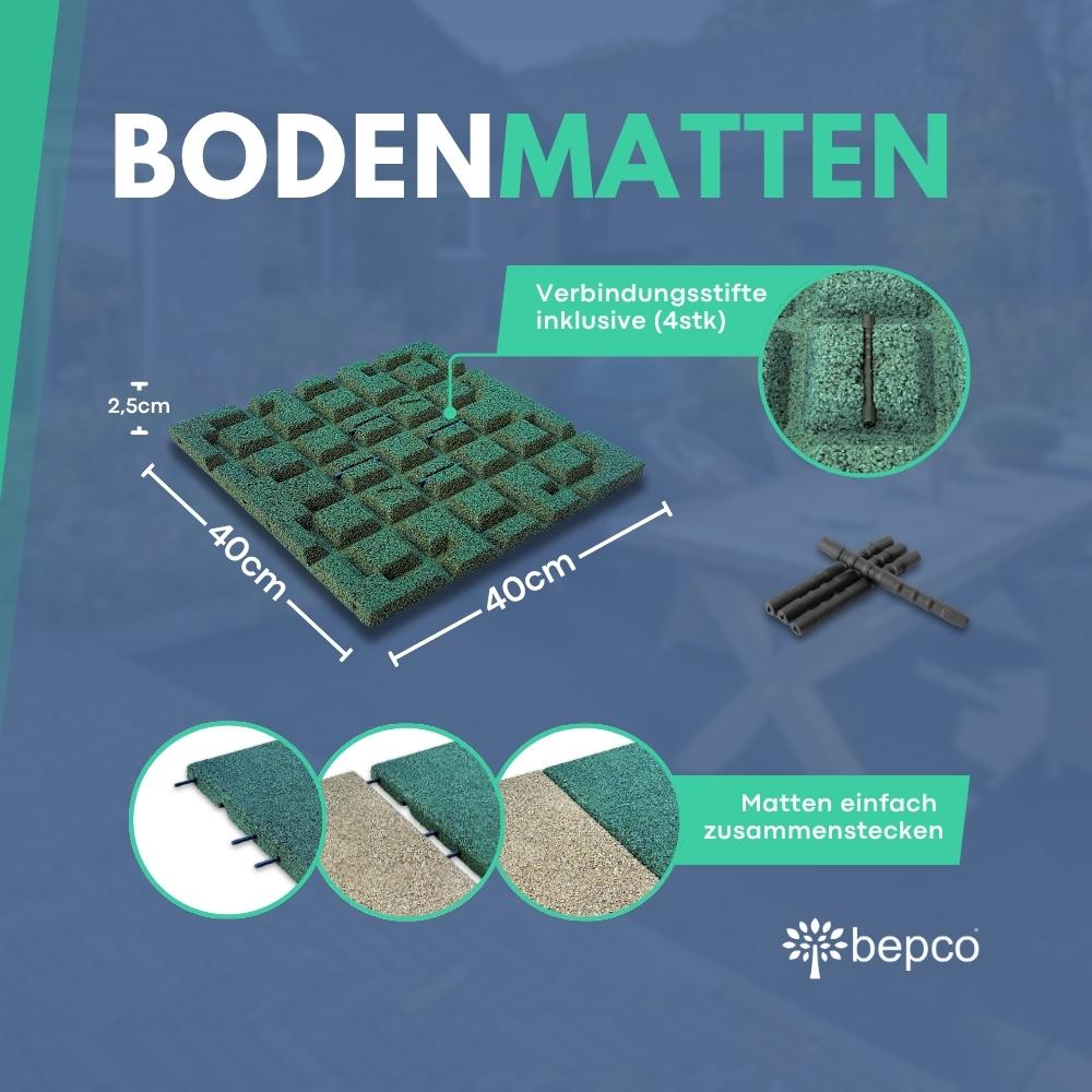 bepco Fallschutzmatte - 4er Set mit Verbindern (50x50x2,5cm) – Bild 2